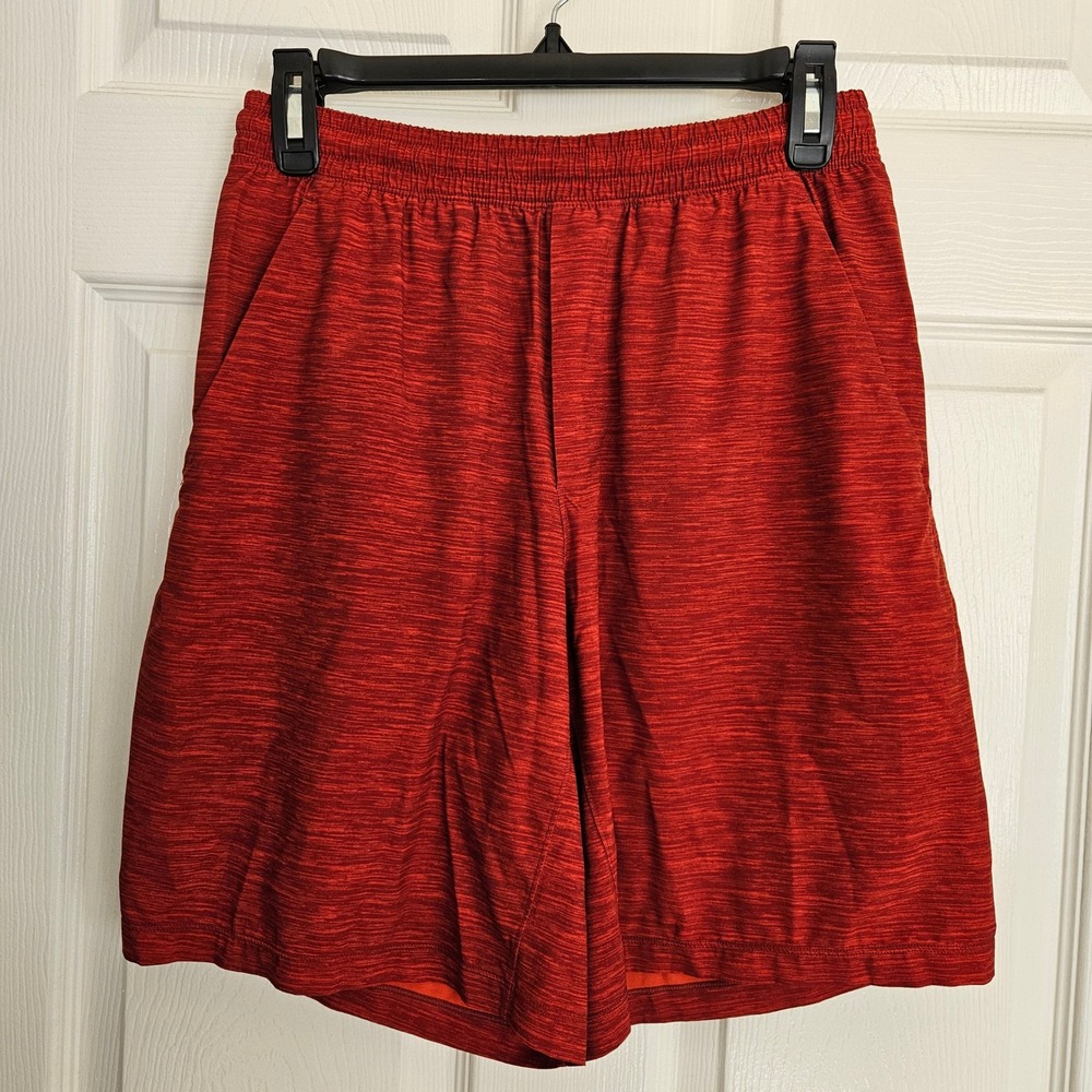 Lululemon Red Orange Pace Breaker Linerless Short 9" Athletic Workout Mens M